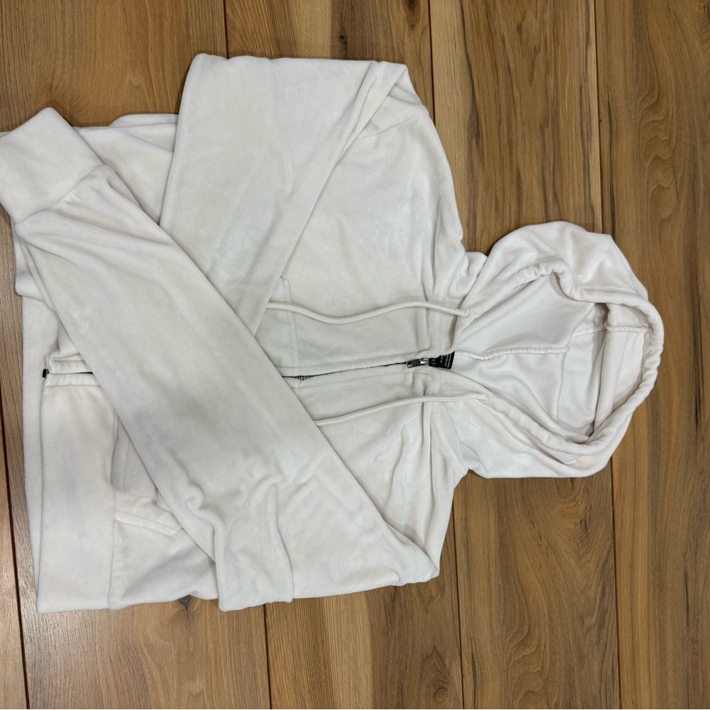 Forever 21 White Crop Top Hoodie